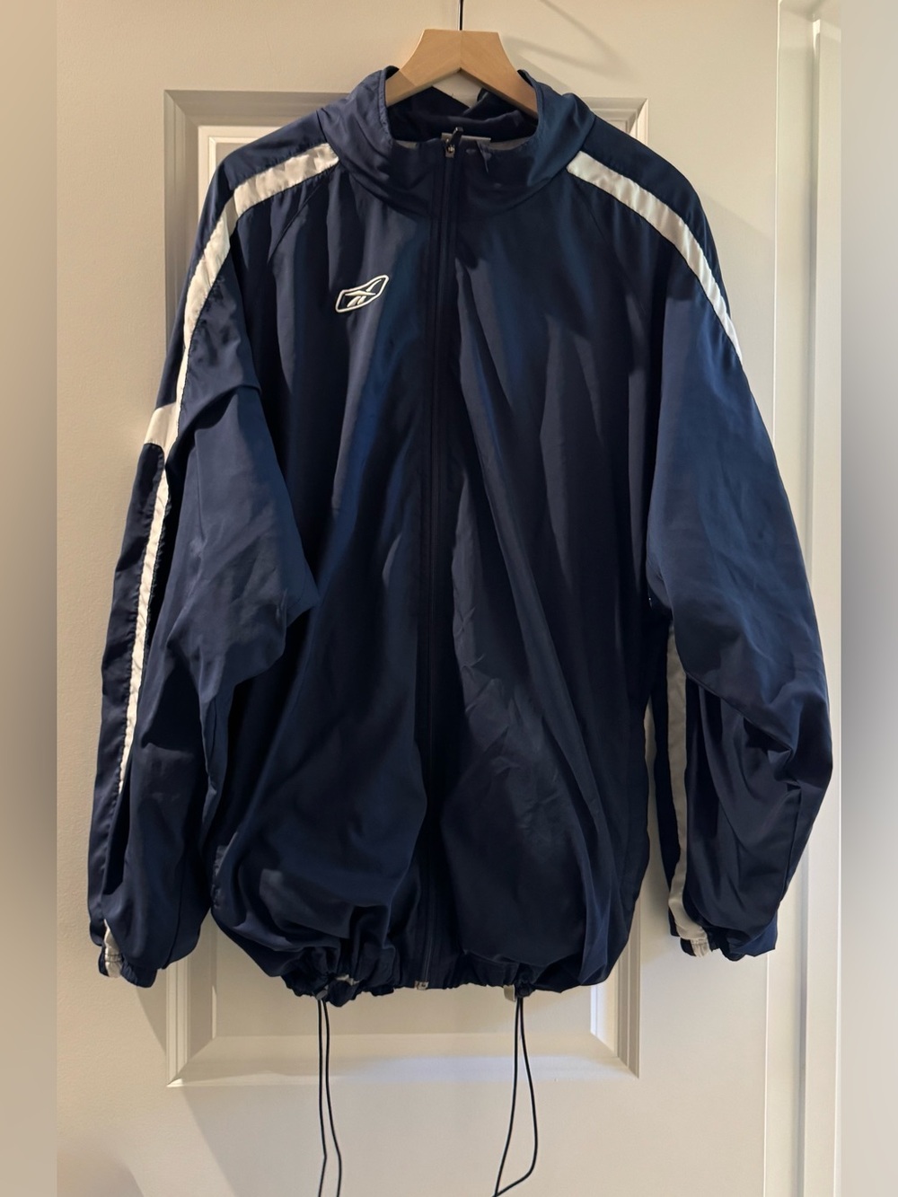 Vintage Reebok Navy white windbreaker Jacket 2XL Y2K‎